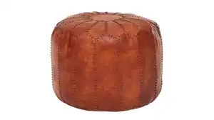 Sitz- & FuĂźhocker 52 x 52 cm braun Echtleder - VILT