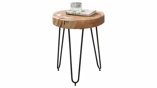 Bild 1 von Beistelltisch Akazie lackiert massiv rund 30 x 30 x 41 cm - ACAS
