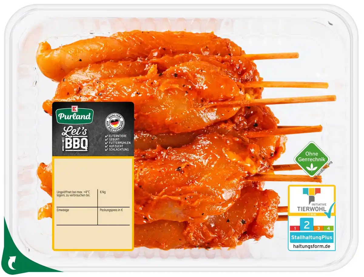 Bild 1 von K-PURLAND Hähncheninnenfilet-Spieße, 400-g-Packg.