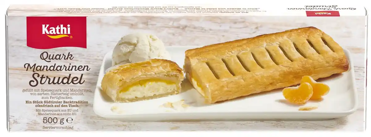 Bild 1 von KATHI Quark-Mandarinen-Strudel, 500-g-Packg.