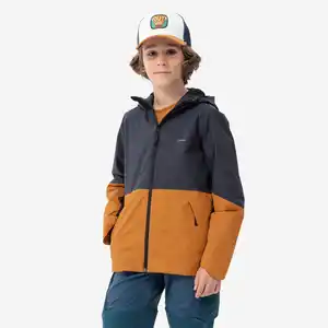QUECHUA Regenjacke MH500 Kinder wasserdicht Gr. 122–170 Wandern grau/ocker