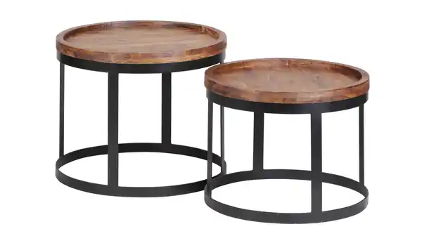 Bild 1 von Couchtisch 2er-Set Sheesham massiv gebeizt - 53 cm - 48 cm - TRANA
