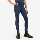 Bild 1 von FOUGANZA Sommer-Reithose 500 Mesh Kniebesatz Kunstleder Kinder dunkelblau/marineblau