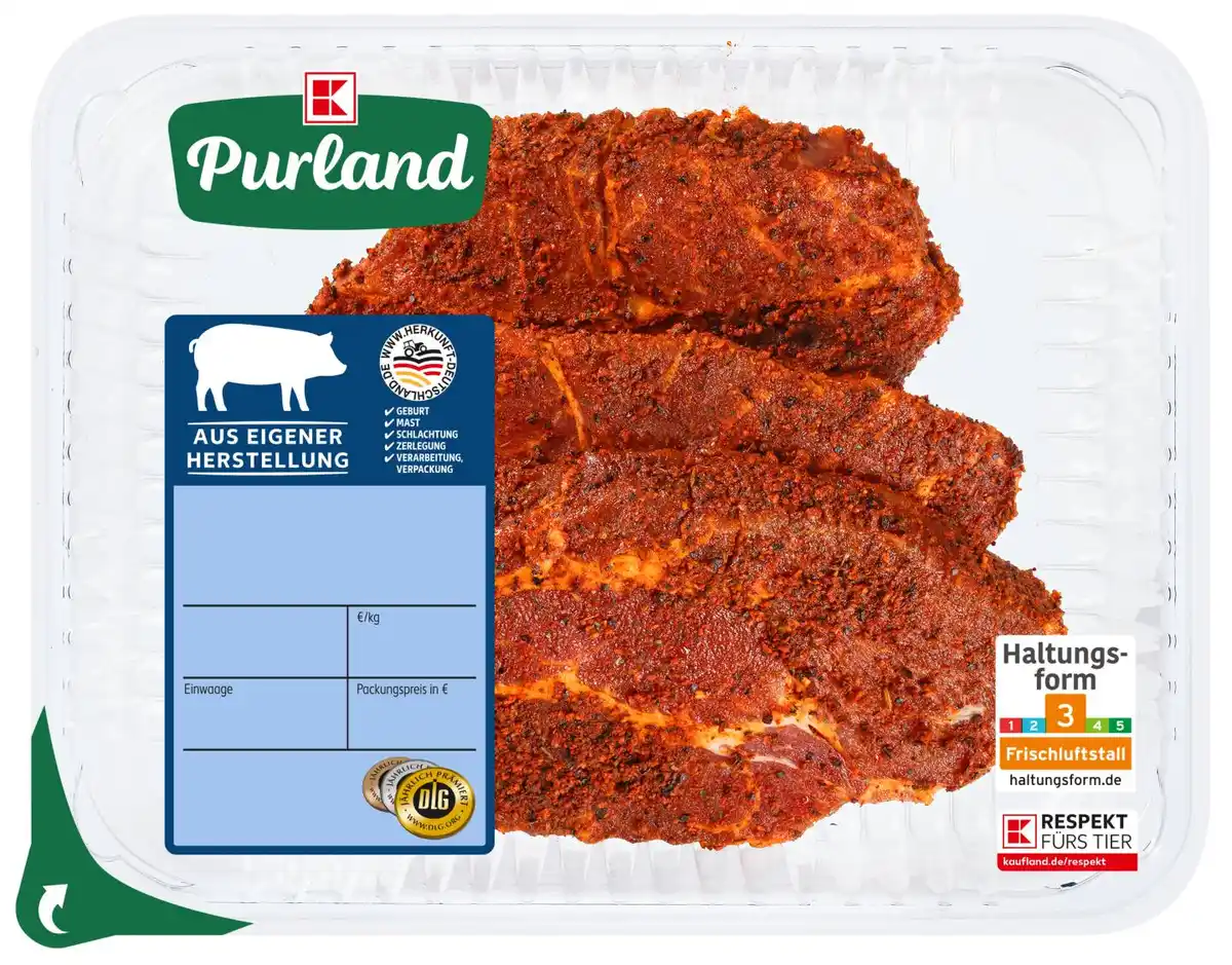 Bild 1 von K-PURLAND Schweinenackensteak Texas Style, kg