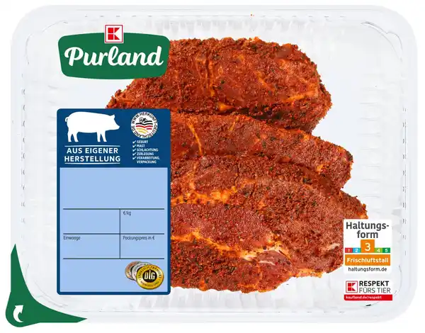 Bild 1 von K-PURLAND Schweinenackensteak Texas Style, kg
