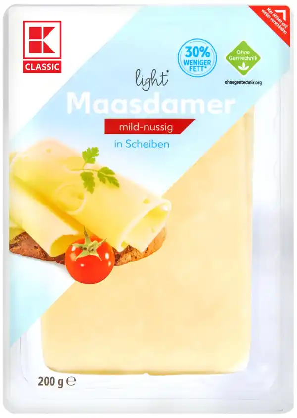 Bild 1 von K-CLASSIC Maasdamer Light, 200-g-Packg.