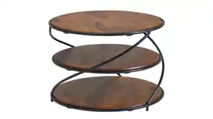 Couchtisch rund Sheesham massiv lackiert 58 x 41 cm - RUNDA