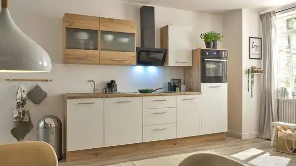 Bild 1 von Küchenzeile - weiß - Artisan Eiche - 280 cm - inkl. Elektrogeräten - ISOLA