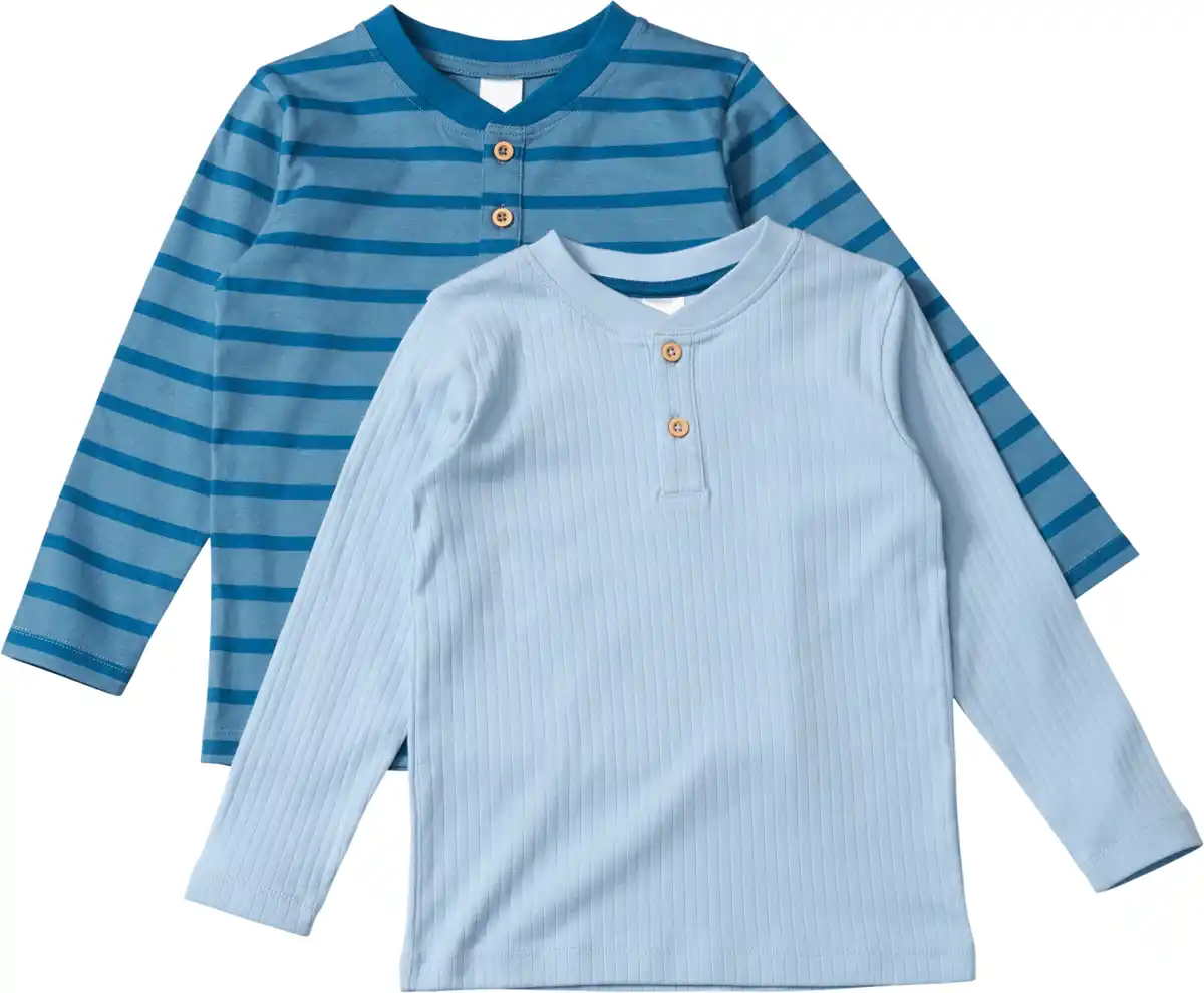 Bild 1 von ALANA Langarmshirts mit Ripp-Struktur & Ringel-Muster, blau, Gr. 116