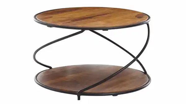 Bild 1 von Couchtisch rund Sheesham massiv lackiert 58 x 35 cm - RUNDA
