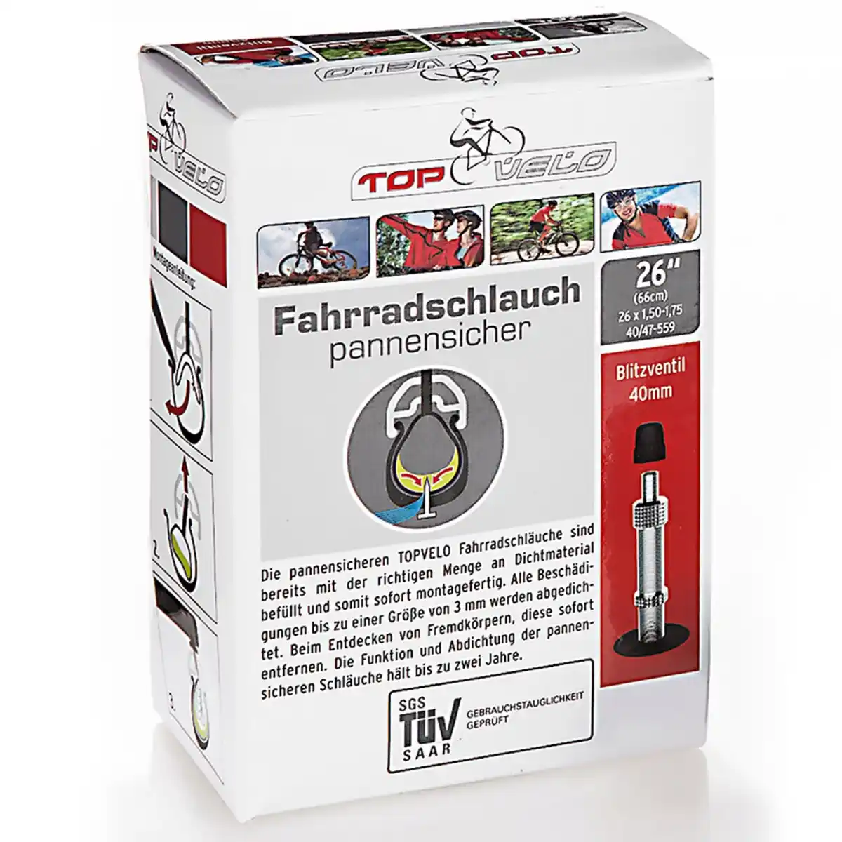 Bild 1 von pannensicherer Fahrradschlauch, 26", Blitzventil