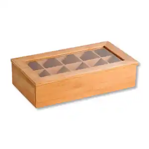 Teebox, Bambus mit 10 Fächern