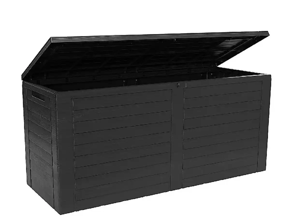 Bild 1 von Gartenbox „Ollie“ in Holzdesign, ca. 115 x 44 x 53 cm - Anthrazit