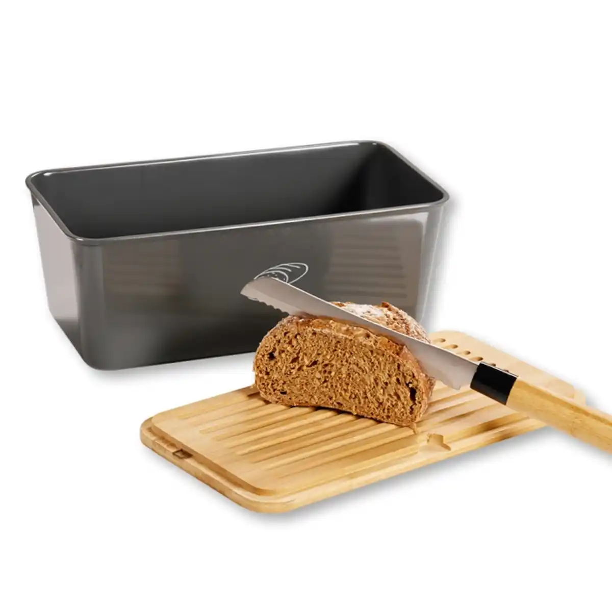 Bild 3 von Brotbox, aus Melamin, grau, FSC