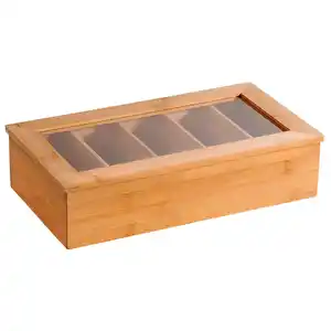 Bambus Teebox mit 5 Fächern