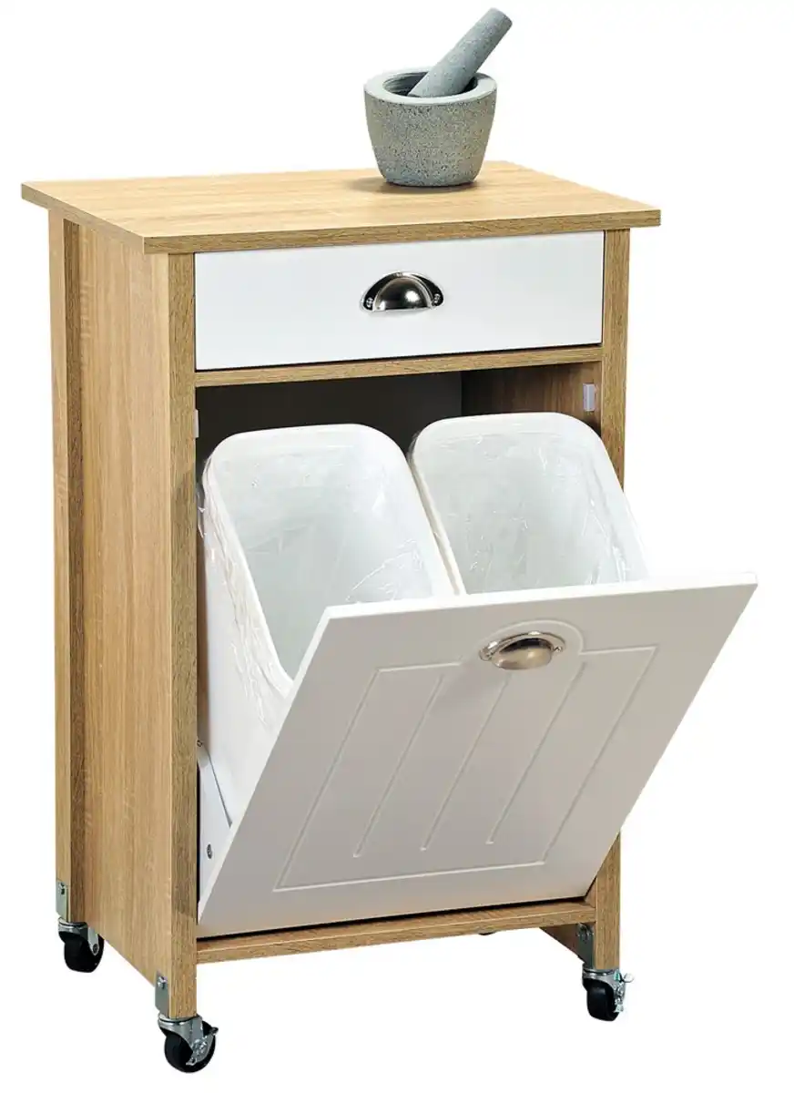 Bild 1 von Küchenwagen mit Mülltrennsystem Sonoma Eiche