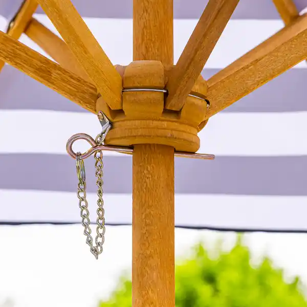 Bild 4 von Kinderliegestuhl-Set mit gestreiftem Sonnenschirm, ca. 52x93,5x62 cm – Natur