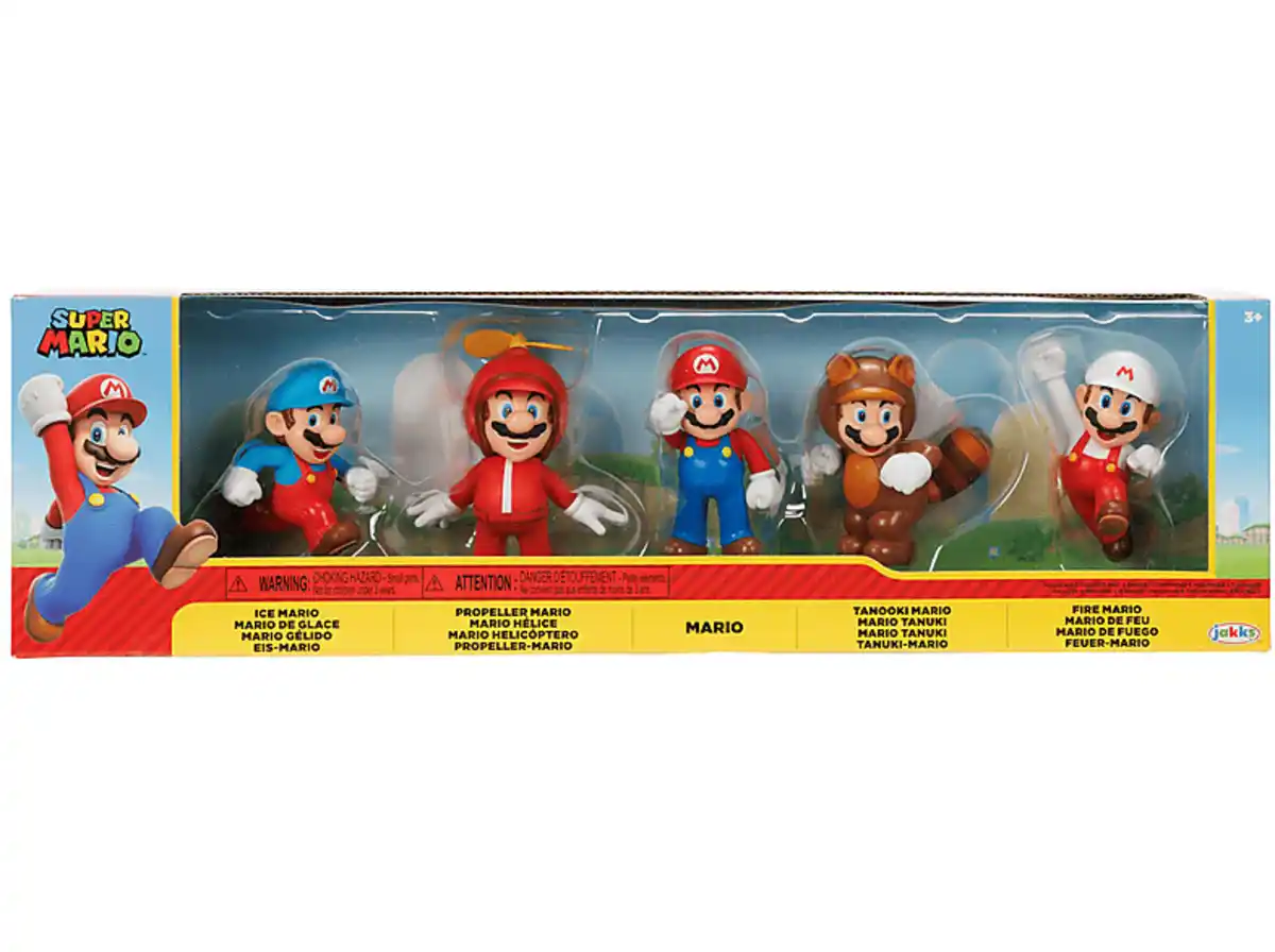 Bild 1 von JAKKS PACIFIC Nintendo Super Mario Figuren 5er Set Only Mario, 6,5 cm Spielfiguren, Mehrfarbig