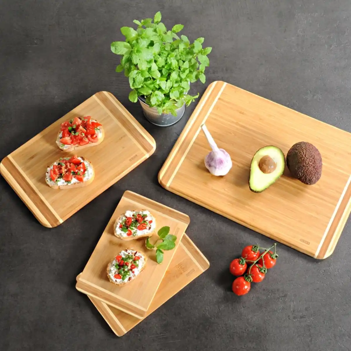 Bild 2 von Schneidbrett-Set 4tlg., Bambus, FSC