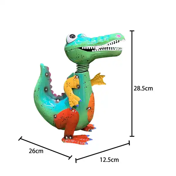 Bild 2 von Metallkrokodil, ca. 26 x 12,5 x 28,5 cm – Multicolor