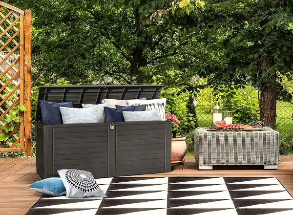 Bild 2 von Gartenbox „Ollie“ in Holzdesign, ca. 115 x 44 x 53 cm - Anthrazit