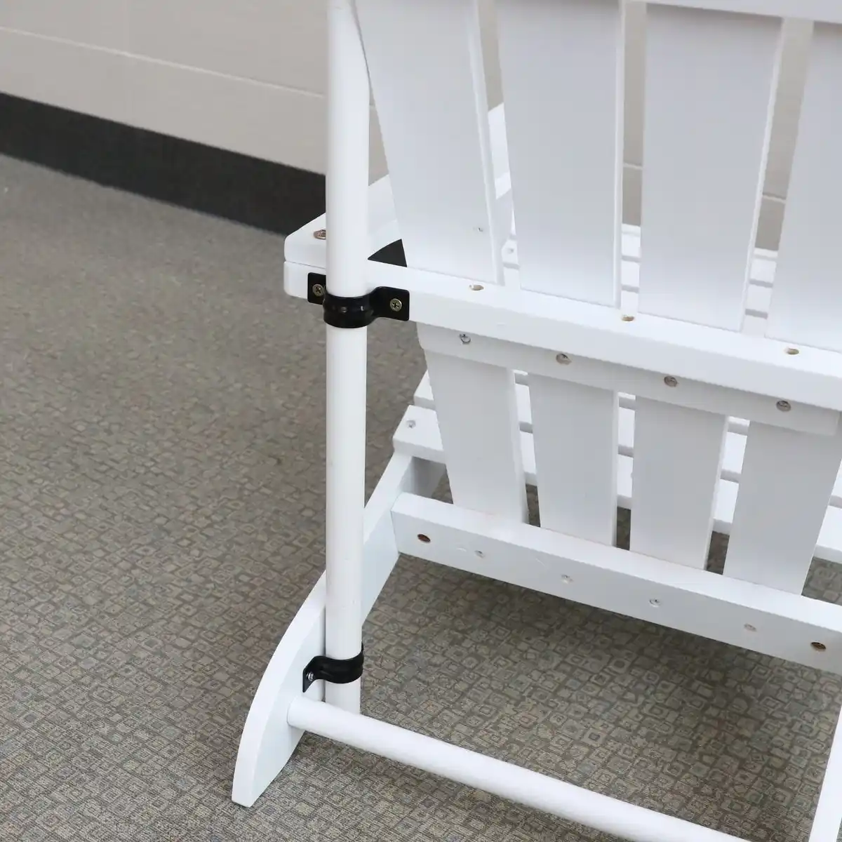 Bild 4 von Klappbarer Adirondack-Liegestuhl mit gestreiftem Sonnenschirm, ca. 51,5x58,5x67,5 cm – Natur