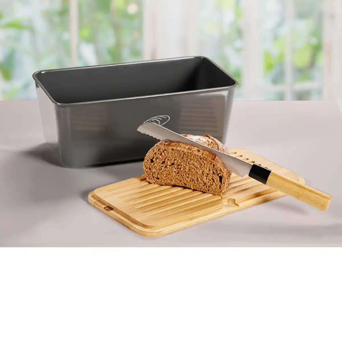 Bild 4 von Brotbox, aus Melamin, grau, FSC