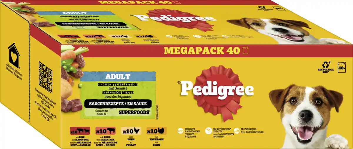 Bild 2 von Pedigree Multipack Portionsbeutel Gemischte Selektion mit Gemüse, 4.000 g