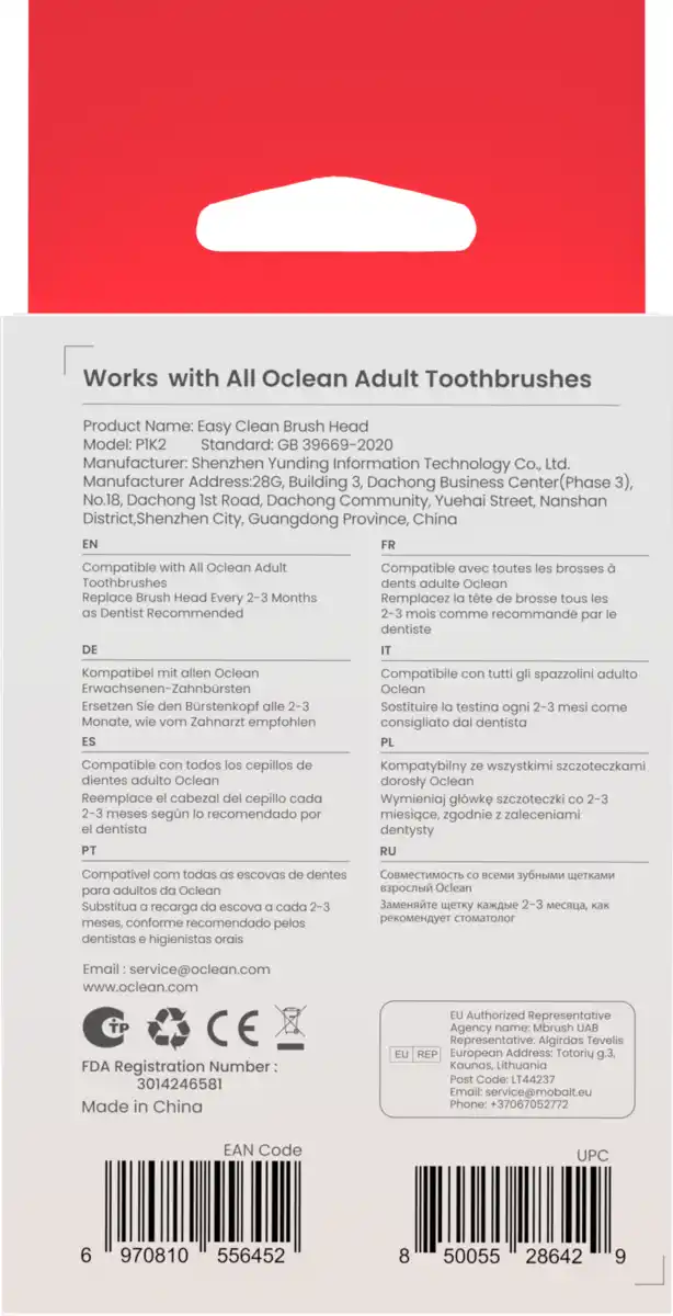 Bild 2 von Oclean 2er Set Easy clean Orange Aufsteckbürste