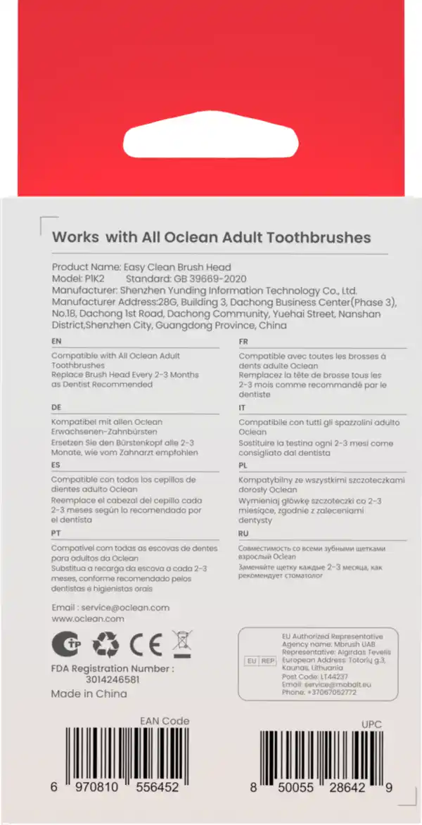 Bild 2 von Oclean 2er Set Easy clean Orange Aufsteckbürste