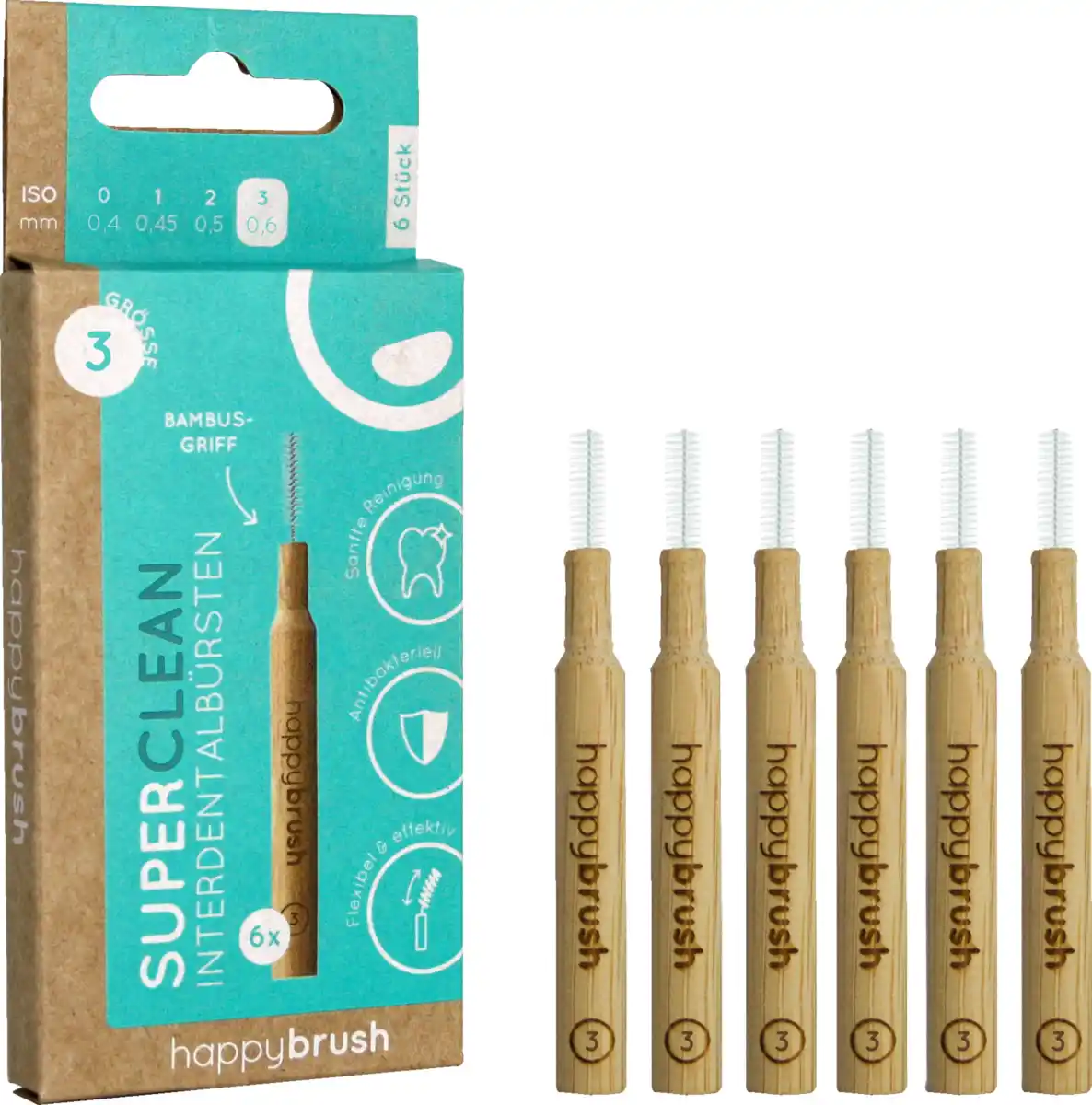 Bild 1 von happybrush SuperClean Interdentalbürsten ISO-Gr. 3