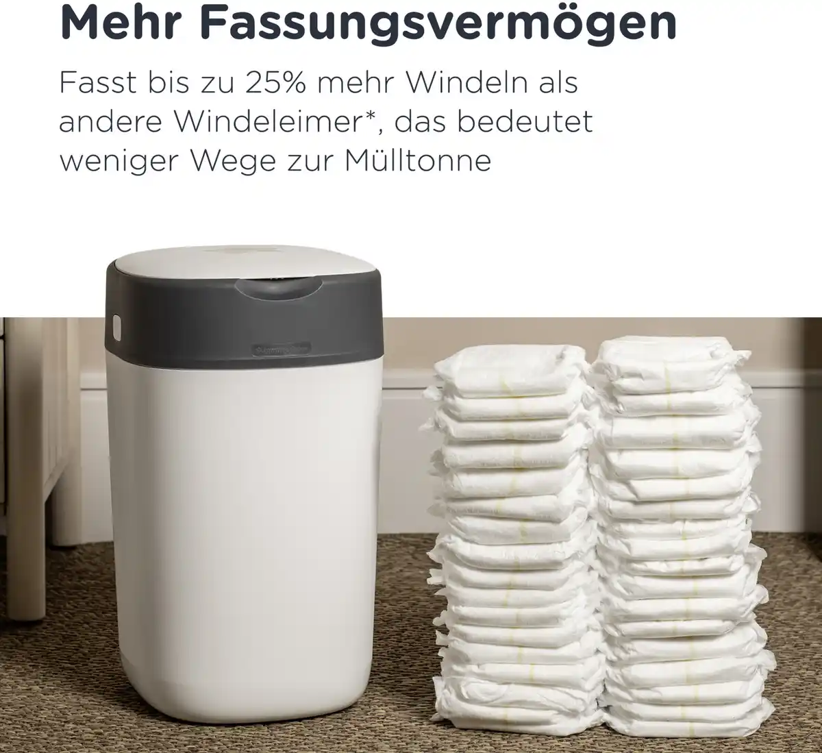 Bild 2 von tommee tippee Windeleimer Twist & Click Advanced weiß inkl. 6 Nachfüllkasetten