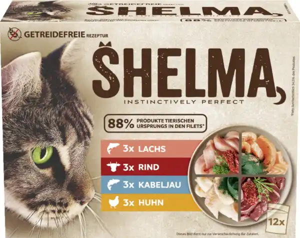 Bild 1 von Shelma Multipack Fleisch Fisch in Soße, 1.020 g