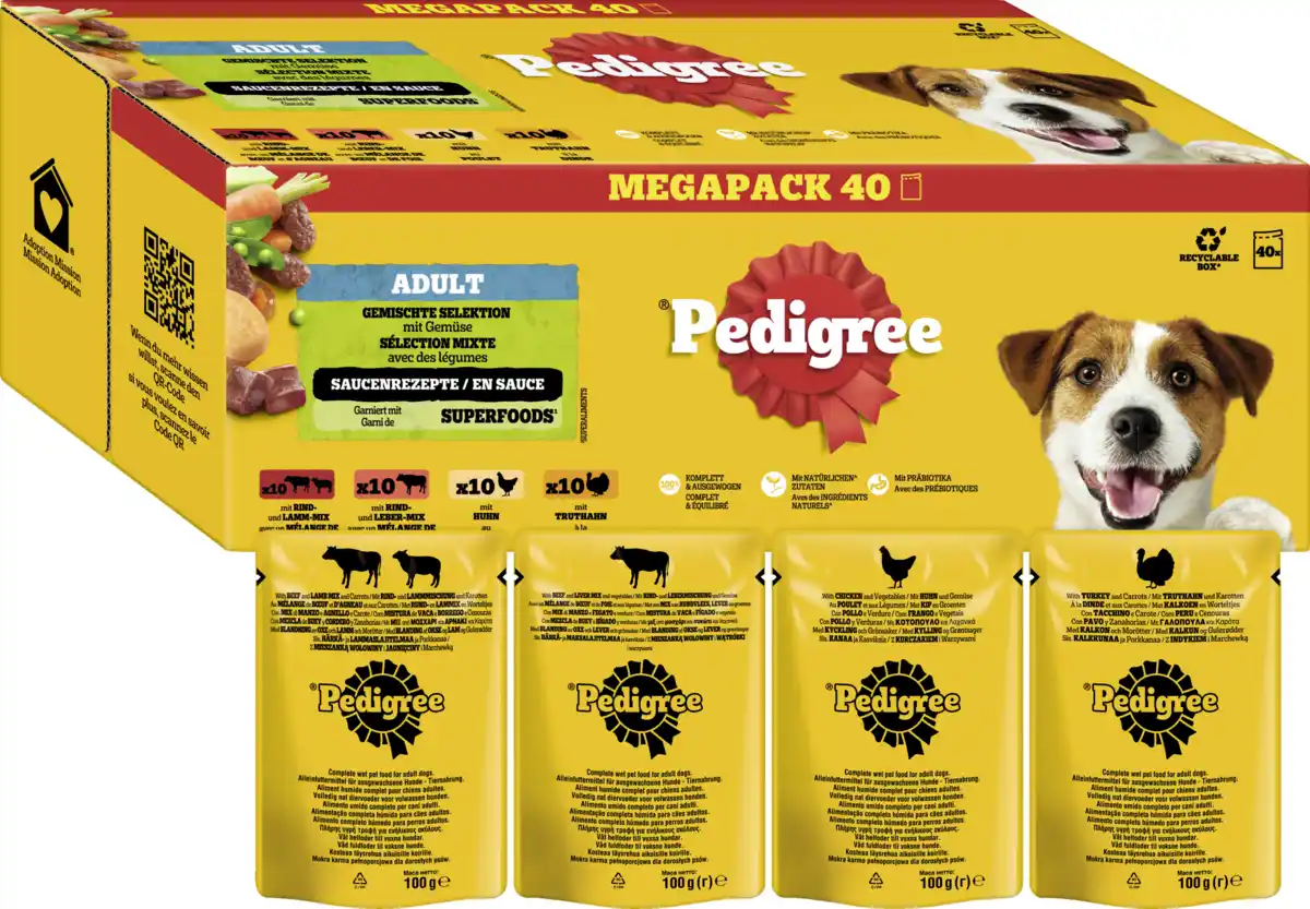 Bild 3 von Pedigree Multipack Portionsbeutel Gemischte Selektion mit Gemüse, 4.000 g