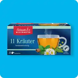 WESTMINSTER Kräutertee, Verschiedene Sorten