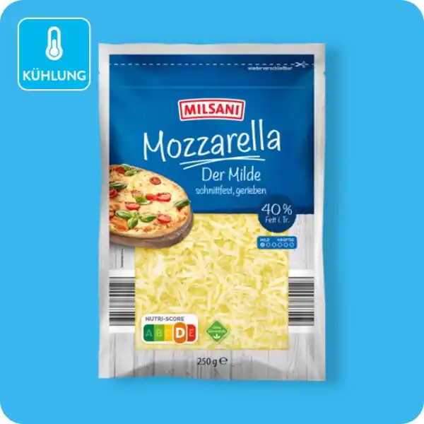 Bild 1 von MILSANI / HOFBURGER Mozzarella³, Gerieben