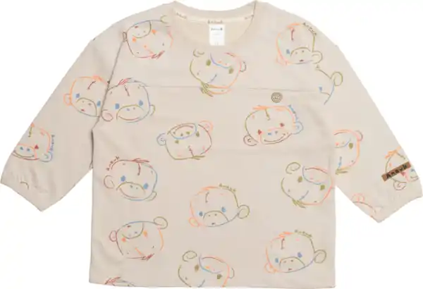 Bild 1 von Anouk natubini Anouk Langarmshirt mit Tasche & Affi-Motiv, beige, Gr. 116