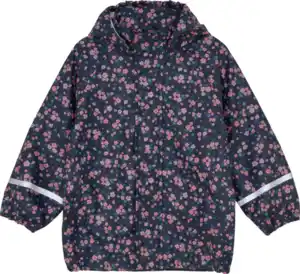 Kilmanock Regenjacke mit Blumen-Muster, blau & rosa, Gr. 86/92