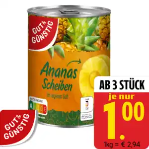 Ananas Scheiben oder Stücke