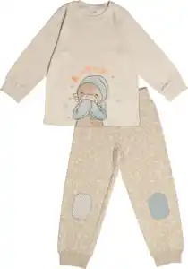 Anouk natubini Anouk Schlafanzug mit Affi-Motiv & Knie-Patches, beige, Gr. 92