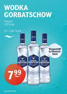 WODKA GORBATSCHOW Original 37,5 % Vol.