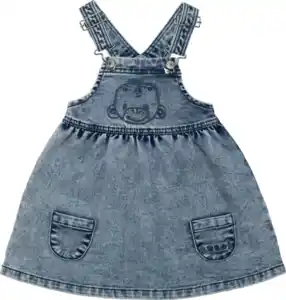 Anouk natubini Anouk Latzkleid aus Jeans mit Affi-Stickerei & Taschen, blau, Gr. 92