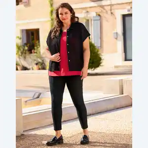 Damen-Leggings mit Strukturstoff