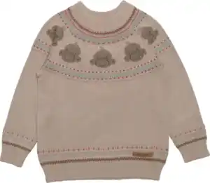 Anouk natubini Anouk Pullover aus Strick mit Raglanärmeln & Affi-Muster, beige, Gr. 110