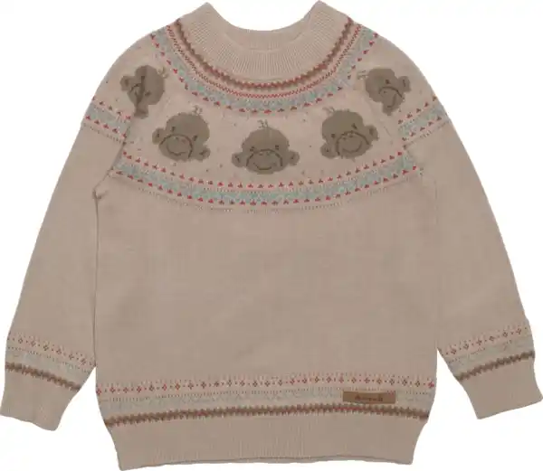 Bild 1 von Anouk natubini Anouk Pullover aus Strick mit Raglanärmeln & Affi-Muster, beige, Gr. 110