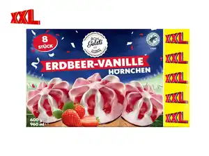Bon Gelati Erdbeer-Vanille Hörnchen XXL