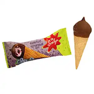 Eis mit Vanille-Heidelbeergeschmack mit aromatisierter Füllu...