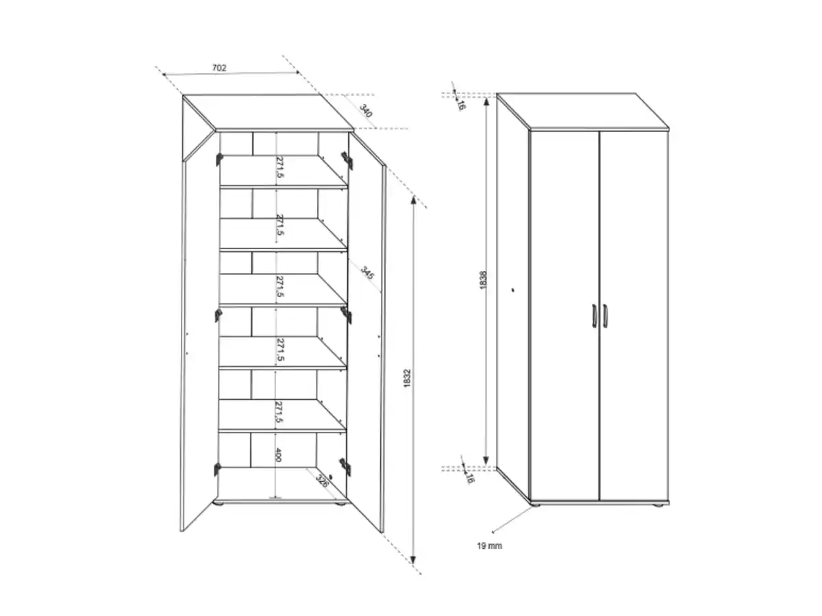 Bild 3 von Inter Link Inter Link Vielseitiger Aktenschrank, 2 Türen – Praktisch, modern und flexibel