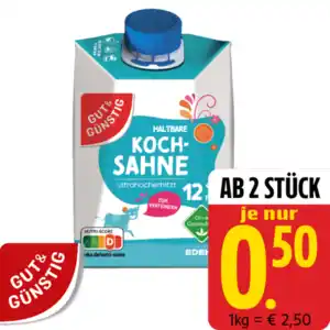 Haltbare Koch-Sahne