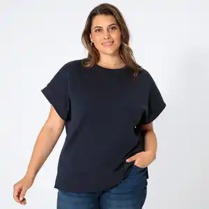 Damen-Sweat-T-Shirt mit Rundhalsausschnitt, große Größen